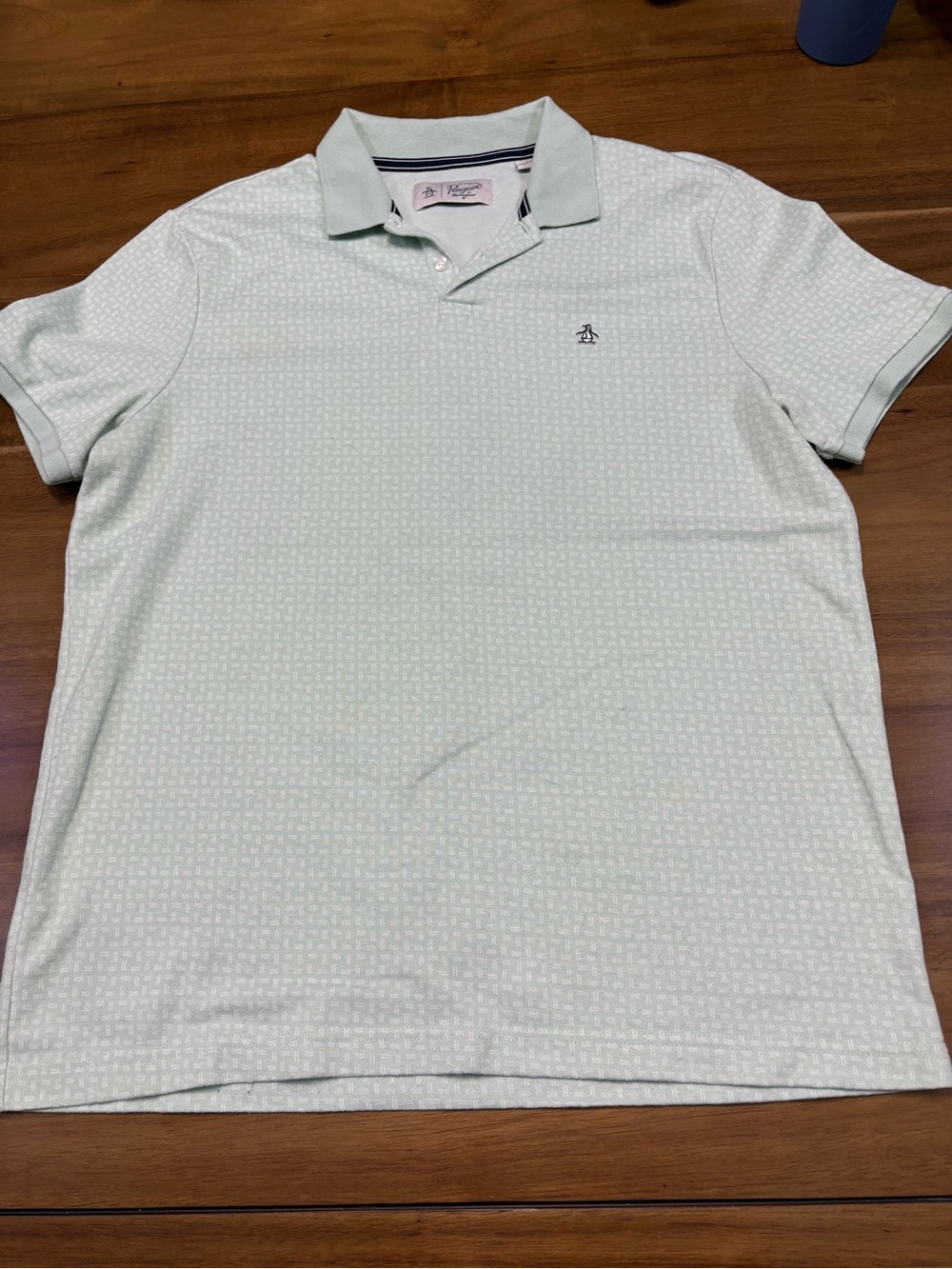 Original Penguin Light Mint Polo with Subtle Pattern